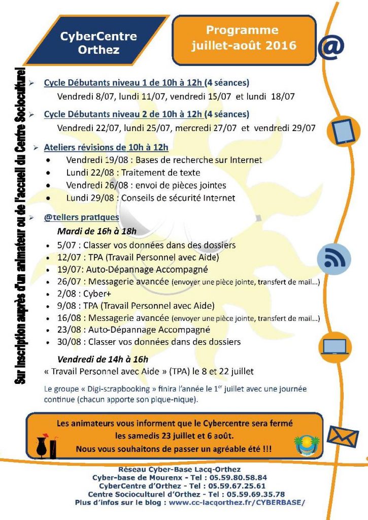 CyberCentre Programme_juillet_août_2016